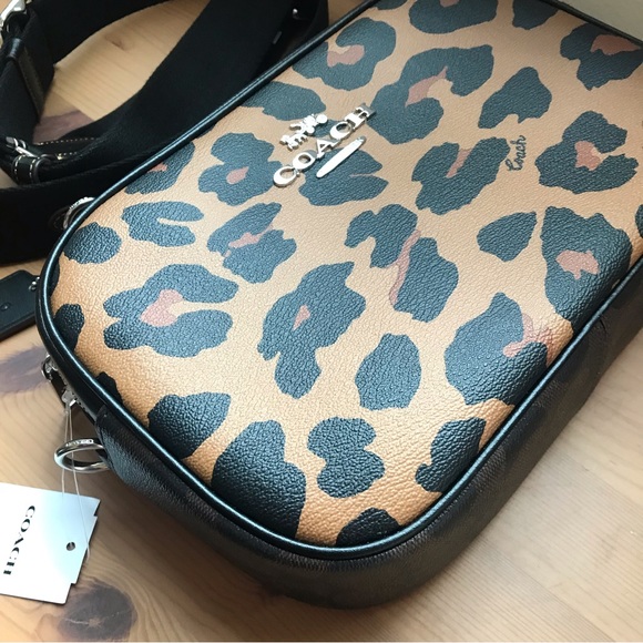 🐆 Coach Jamie Camera Bag In Signature Canvas With Leopard Print - Picture 2 of 11